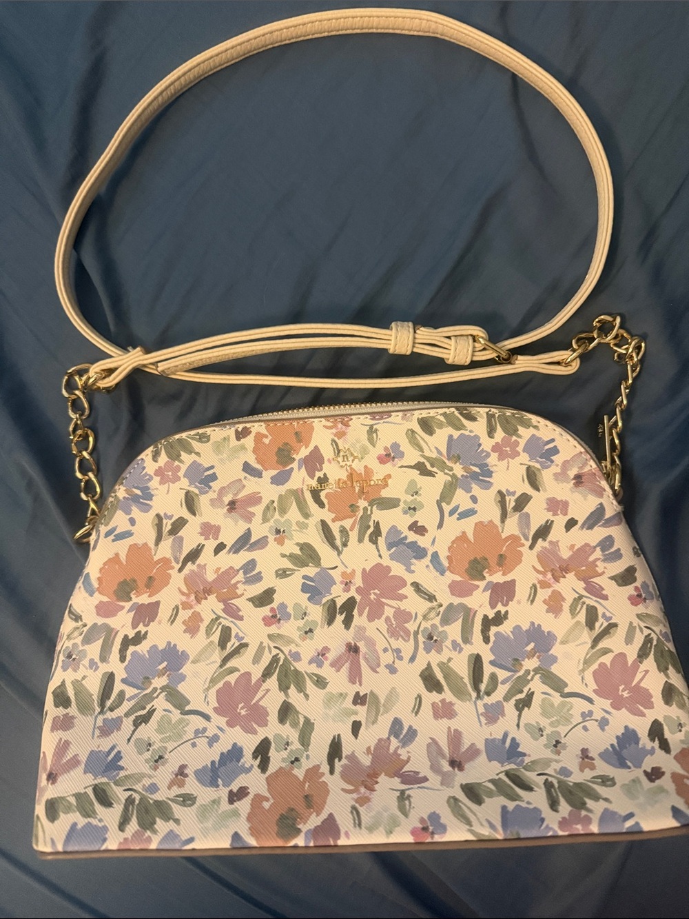 Nanette Lepore Cream Floral Crossbody with Pastel Blooms